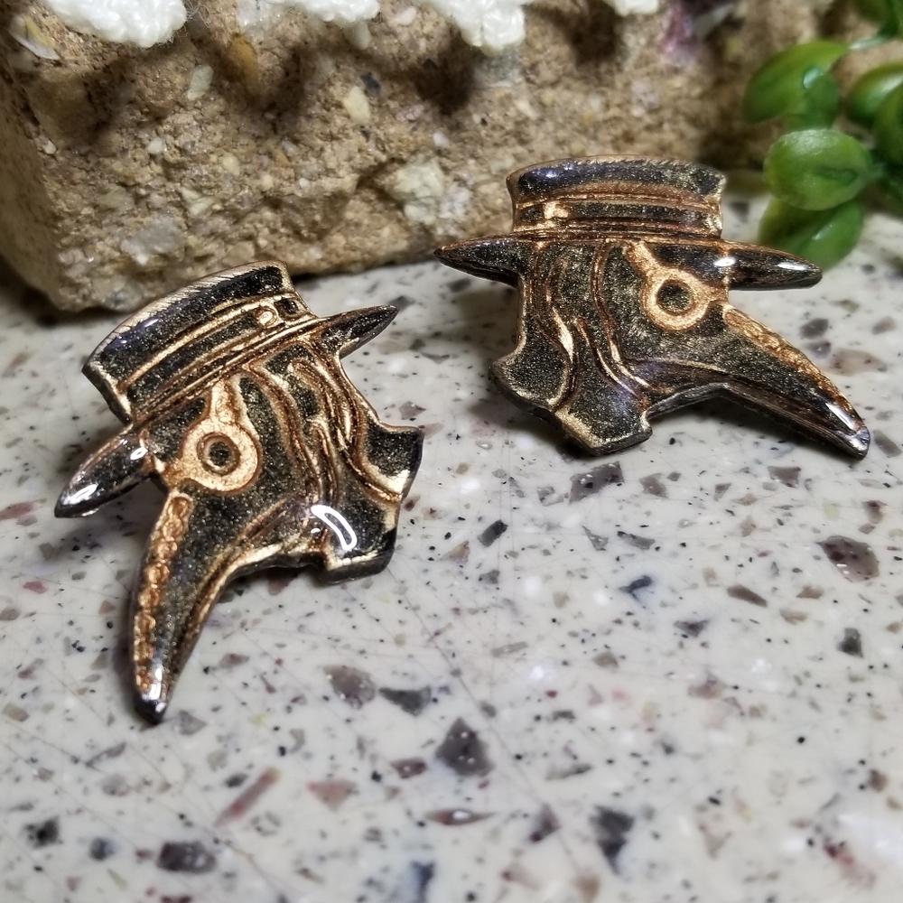 Polymer clay and resin earrings